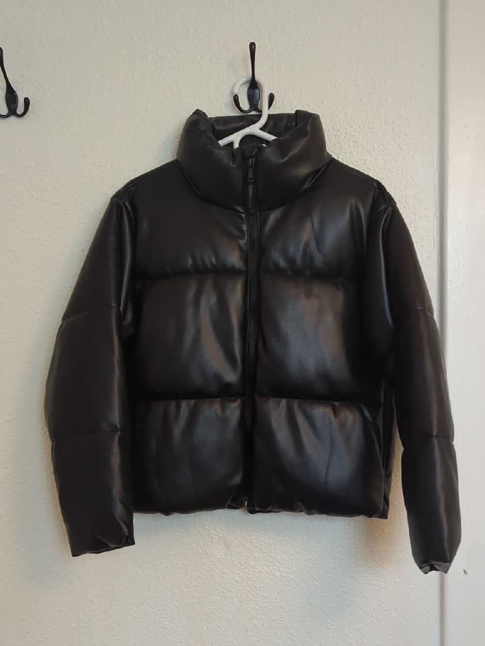 Old Navy Faux Leather Puffer Coat
